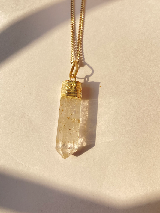 Clear quartz Pencil Pendant