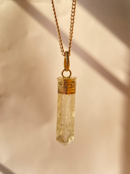 Clear quartz Pencil Pendant