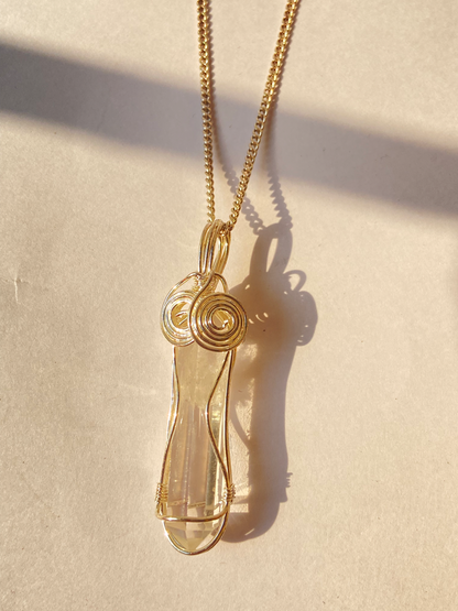 Clear quartz wire wrapped Pendant