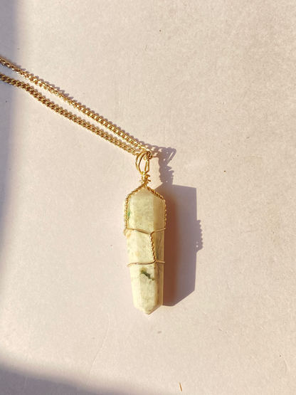 Rainbow Moonstone point pendant