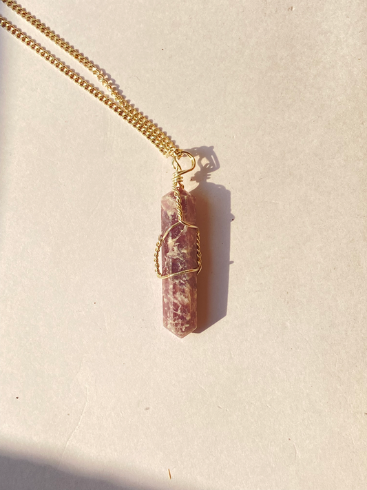 Lepidolite pencil Pendant