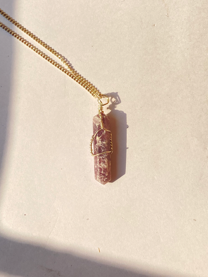 Lepidolite pencil Pendant