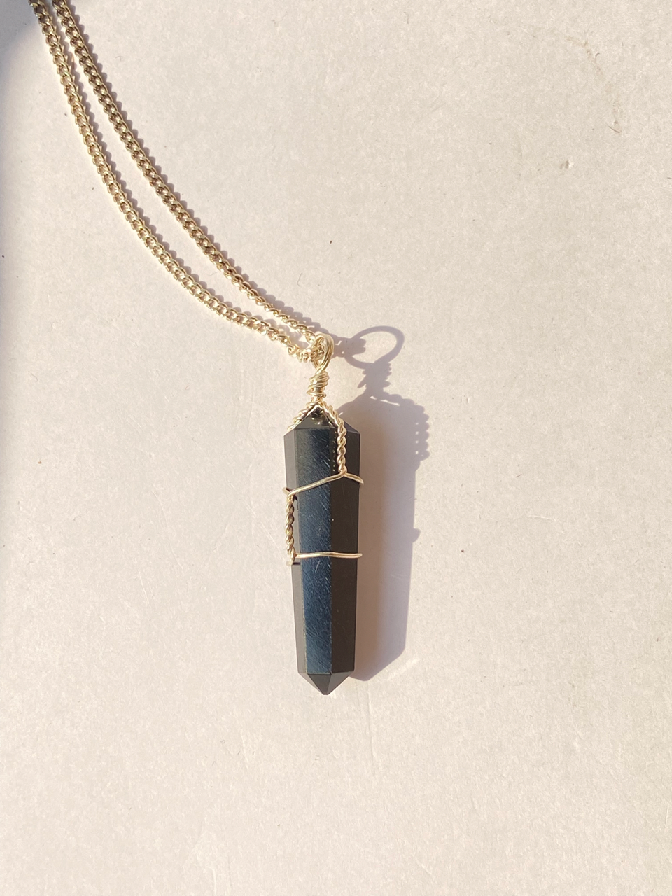 Black Tourmaline Point Pendant