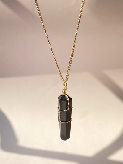 Black Tourmaline Point Pendant