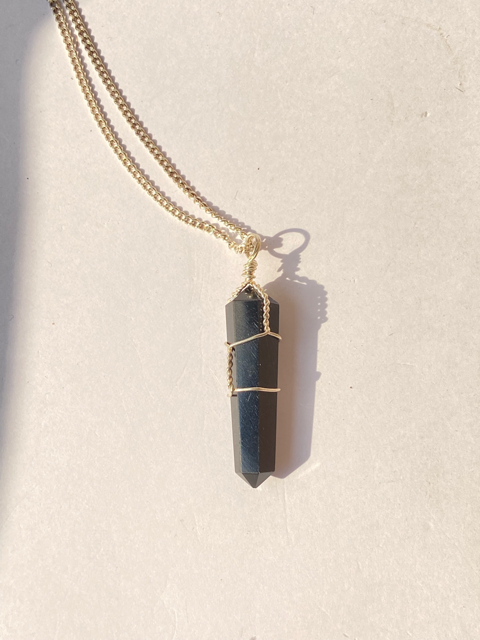 Black Tourmaline Point Pendant