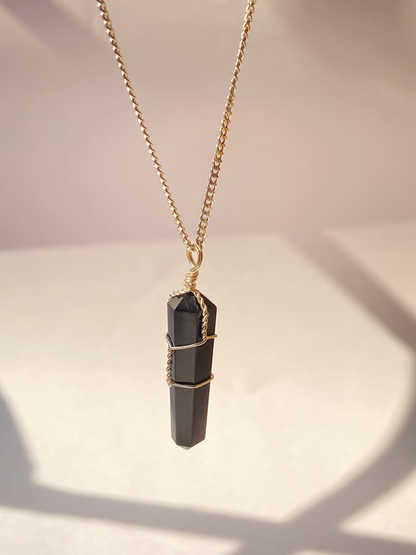 Black Tourmaline Point Pendant