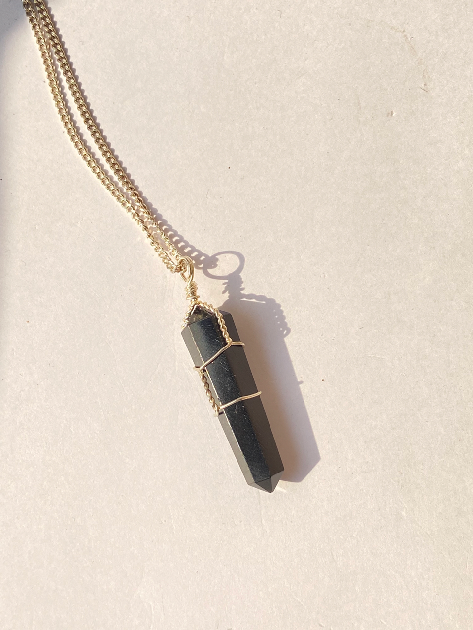 Black Tourmaline Point Pendant