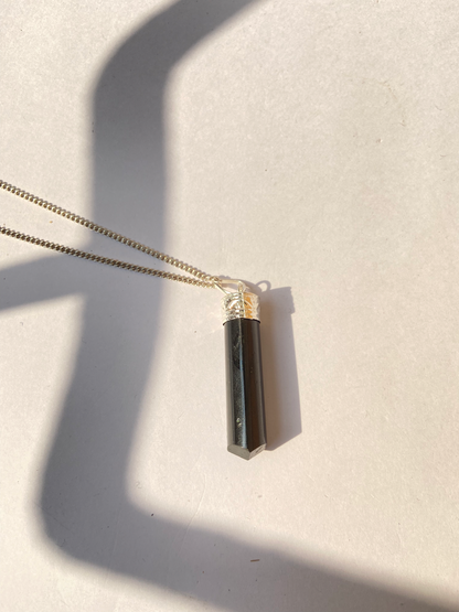 Black Tourmaline Pencil Pendant