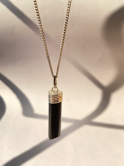 Black Tourmaline Pencil Pendant