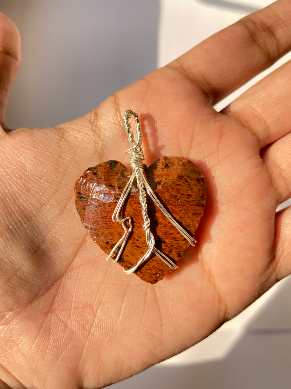 Mahogany Obsidian Heart Pendant