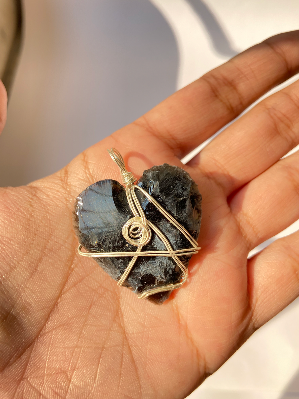 Black Obsidian Heart Pendant