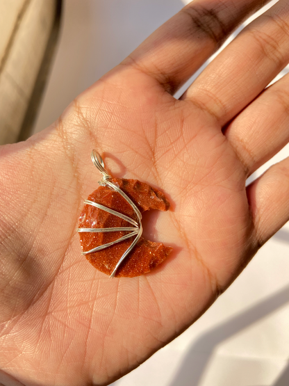 Gold Stone Moon pendant