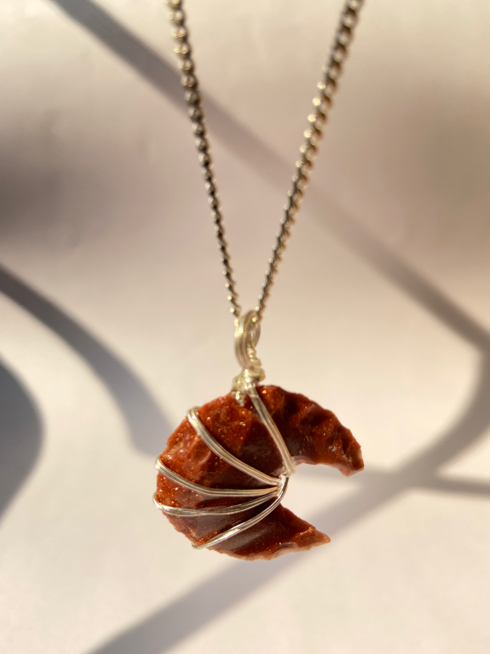 Gold Stone Moon pendant