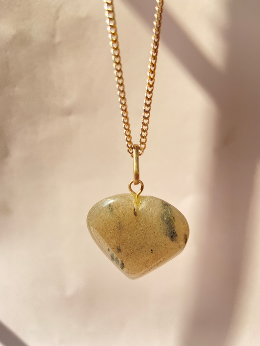 Grey Quartz heart Pendant