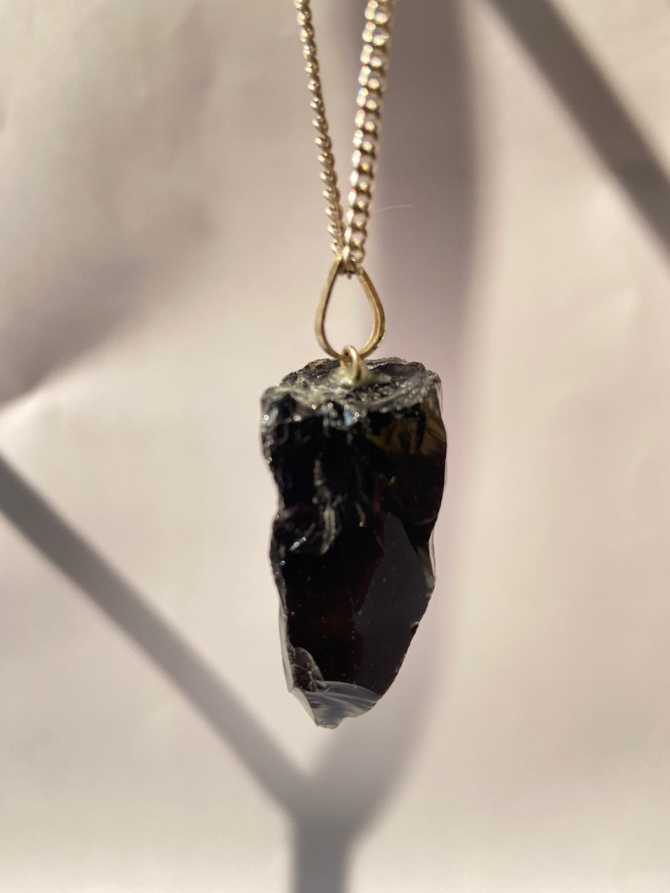 Black Obsidian Raw Pendant