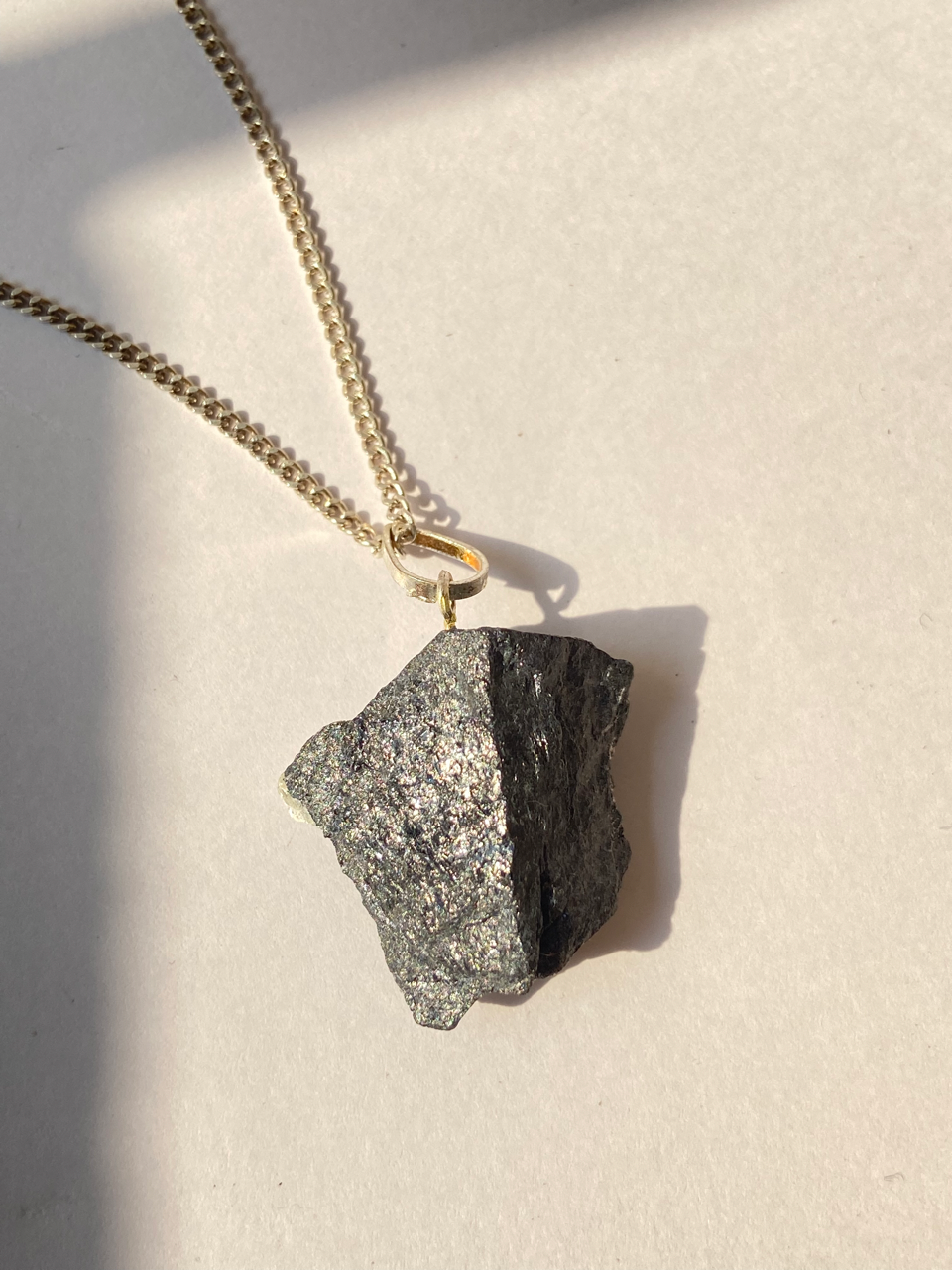 Black Tourmaline Raw Pendant