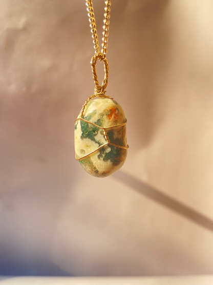 Tree agate wire wrapped Pendant