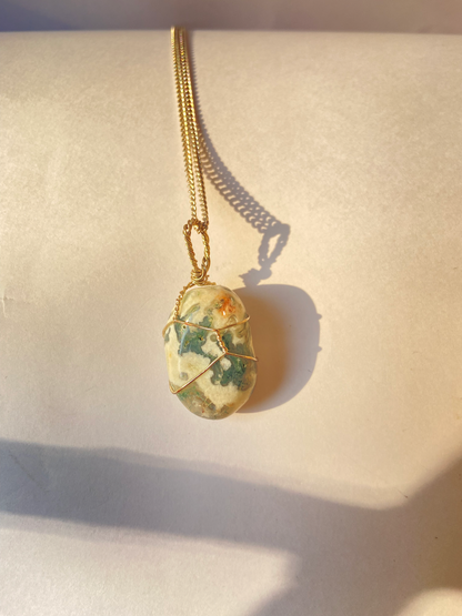 Tree agate wire wrapped Pendant