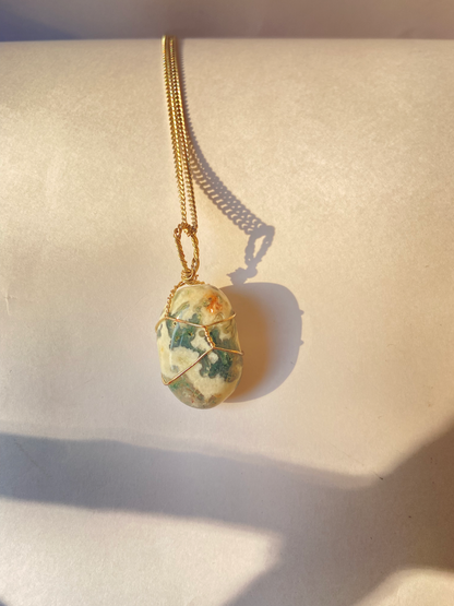 Tree agate wire wrapped Pendant