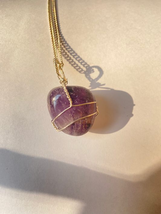 Amethyst wire wrapped Pendant