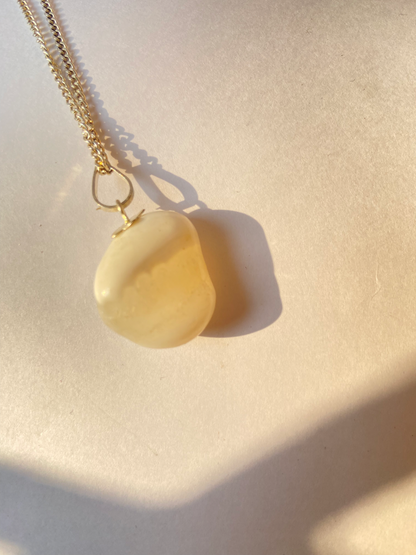 White Banded Tumble Pendant