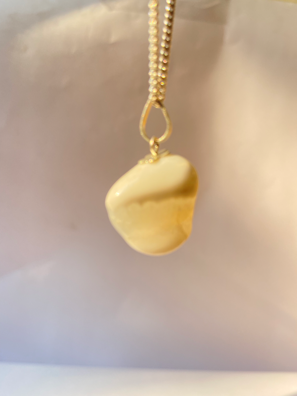 White Banded Tumble Pendant