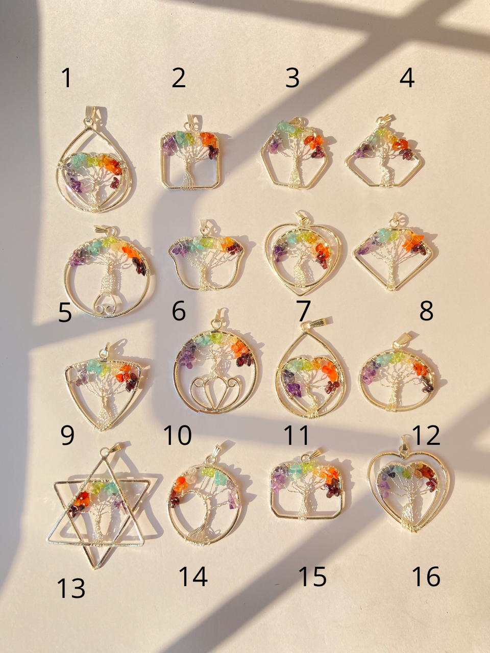 Tree of life Seven chakra Pendants