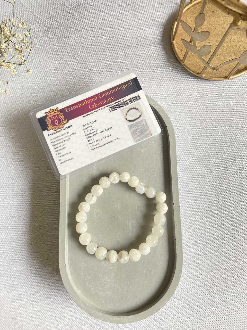 Moonstone Bracelet Multi Coloured 6mm Beads - Spirit Connexions