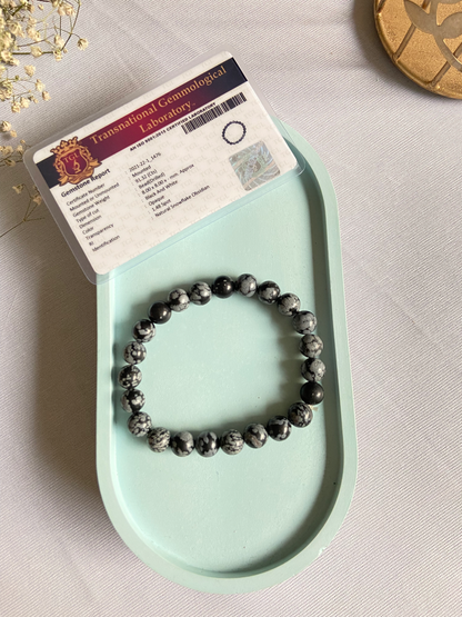 Snowflake obsidian Bracelet