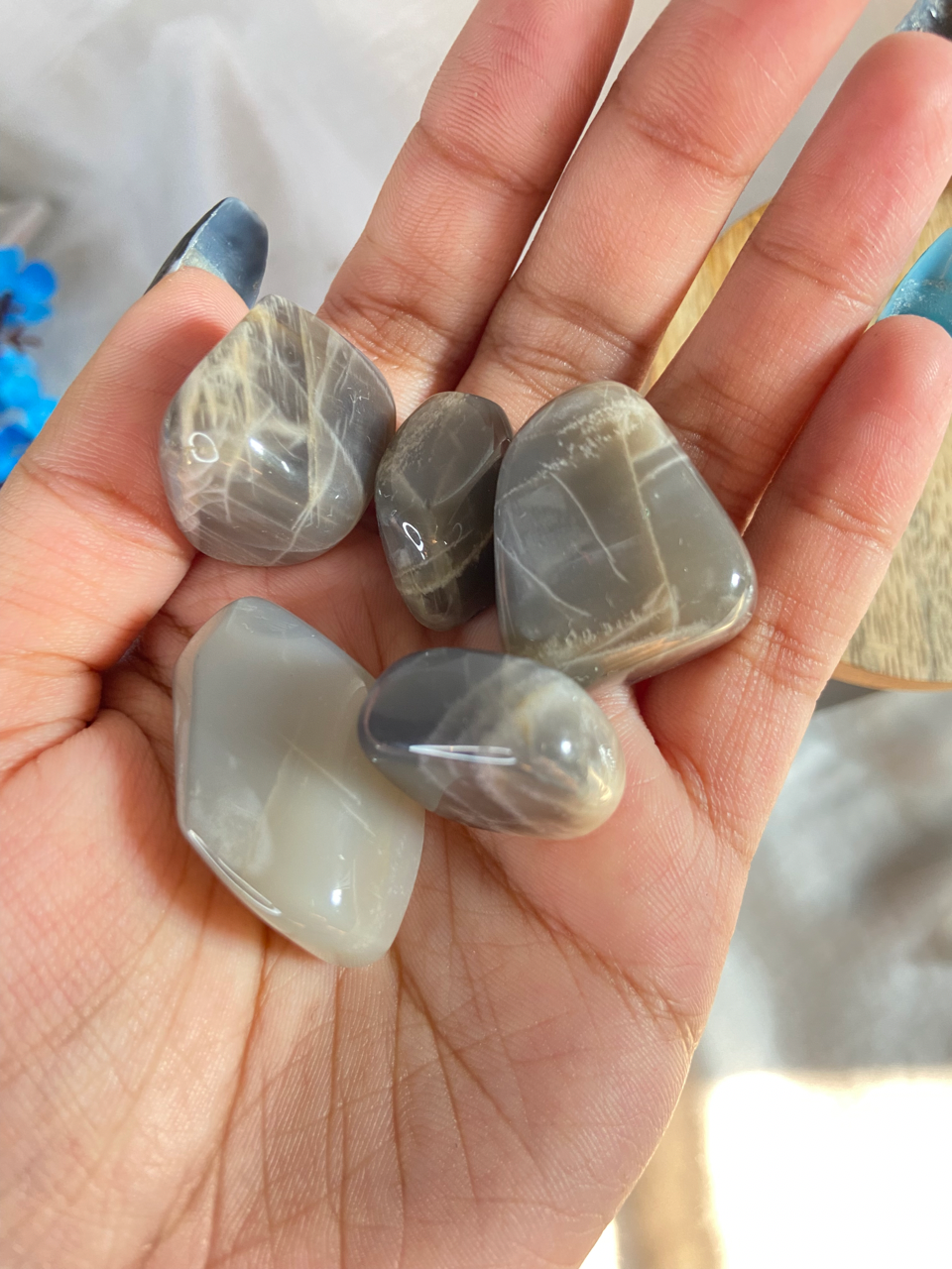 Black Moonstone Tumbles