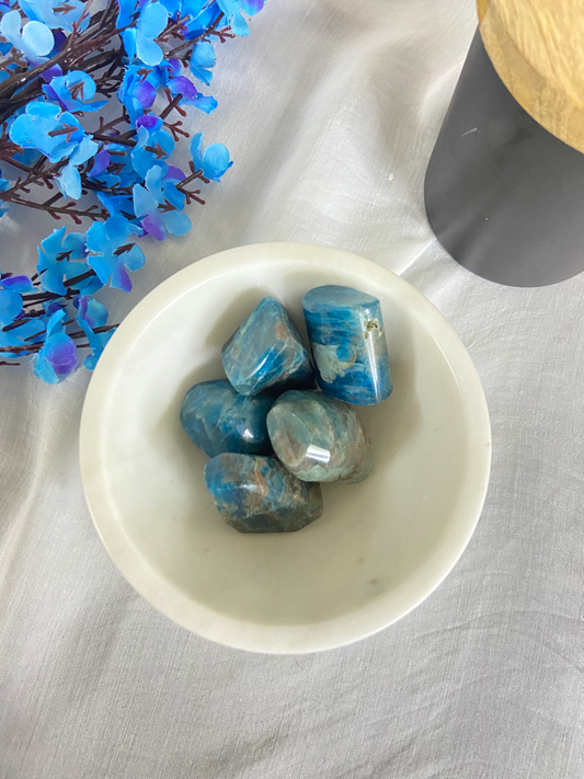 Blue Apatite Tumbles