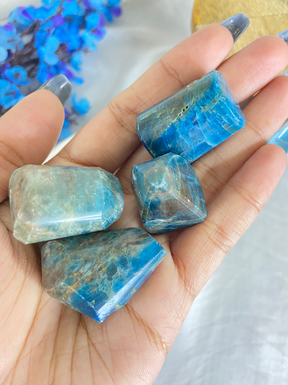 Blue Apatite Tumbles